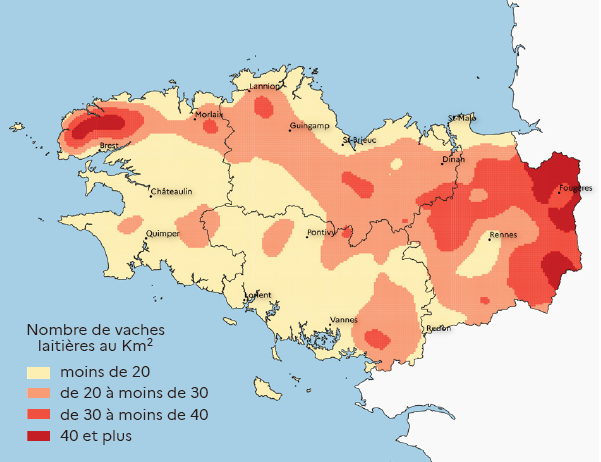 Figure 5 – Des vaches laitières très présentes en Ille-et-Vilaine et dans le Nord Finistère - voir la transcription ci-dessous